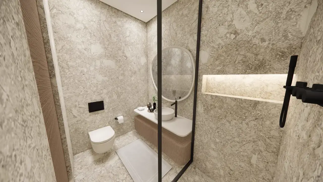 Salle de bain marbre